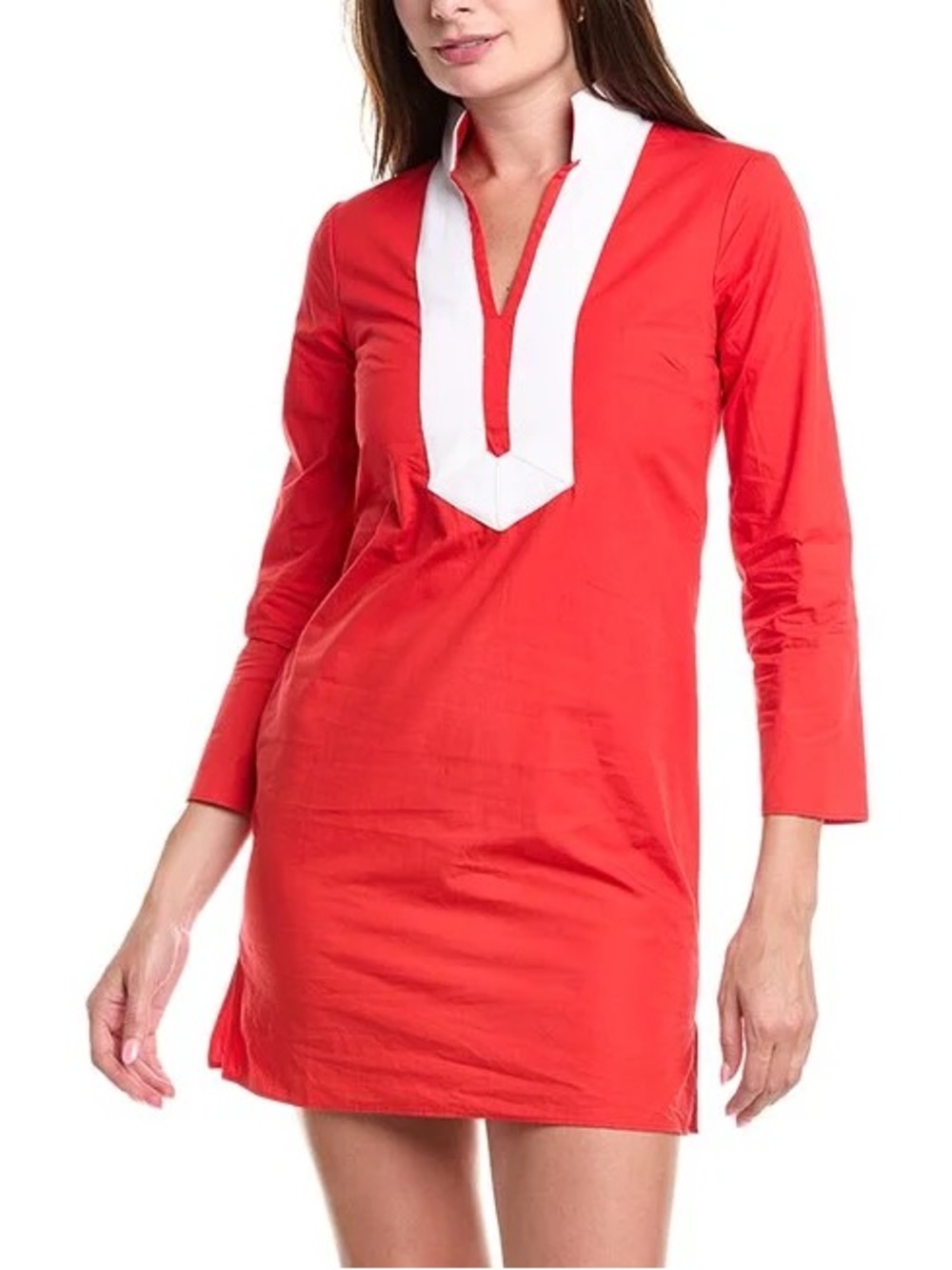 Tuckernuck || Sail to Sable Classic Tunic Mini Dress Long Sleeve Red White XL